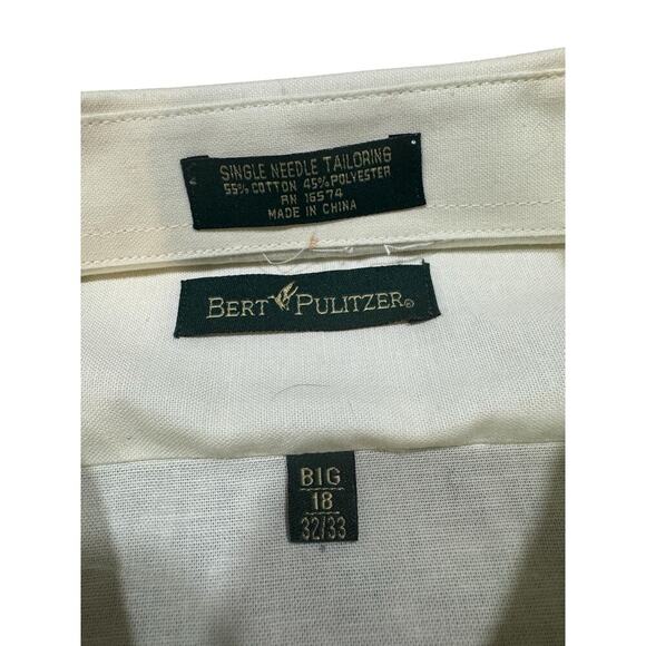 Bert Pulitzer Yellow Dress Shirt Size Big 18 32-33 Sleeve NWT - Picture 2 of 8